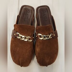 Carlo Pera Made In Italy Suede Clogs Size 38